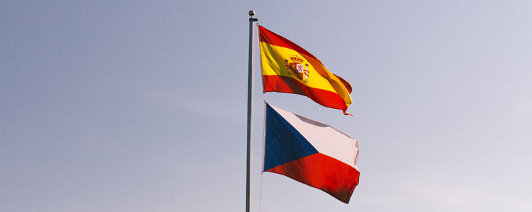 Flags Group D : Spain Czech Republic - Euro 2016 Football