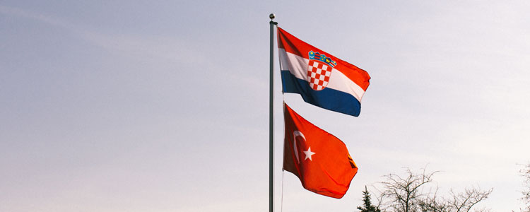 Flags Group D : Croatia Turkey - Euro 2016 Football
