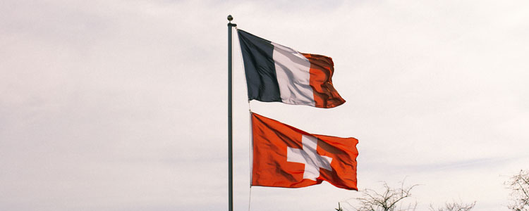 Flags Group A : France Switzerland - Euro 2016 Football