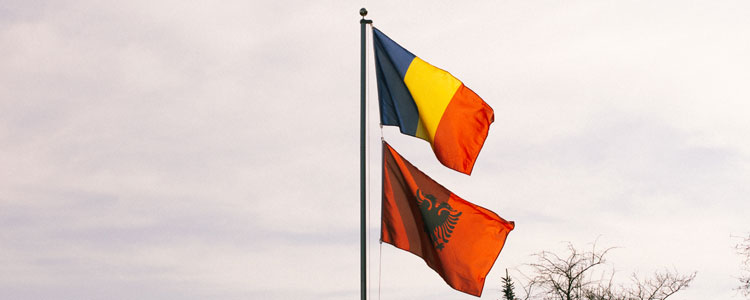Flaggen Groupe A : Rumania Albania - Euro 2016 Football