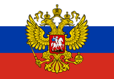Russland mit Wappen Fahne