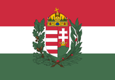 Ungarn mit Wappen Fahne