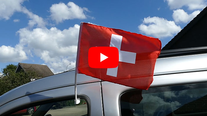 Schweiz - Autofahne 30 x 40 cm