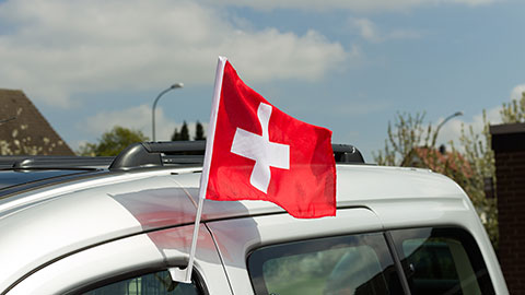Schweiz Autofahne 30 x 40 cm