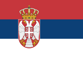 Drapeau de la Serbie avec blason