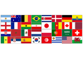 32 Drapeaux Pays Participants Coupe du Monde 2022