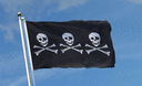 Pirat Drei Totenköpfe - Flagge 90 x 150 cm