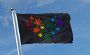 Marijuana Regenbogen Herz - Flagge 90 x 150 cm