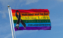 Regenbogen Schwarze Schleife - Flagge 90 x 150 cm