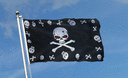 Pirat Knochen und Totenköpfe rote Augen - Flagge 90 x 150 cm