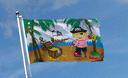 Pirat Junge auf Schatzinsel - Flagge 90 x 150 cm