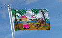 Pirat Mädchen auf Schatzinsel - Flagge 90 x 150 cm