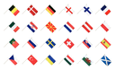 Euro 2021 kit supporter avec 24 drapeaux sur hampe