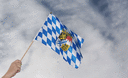 Bayern mit Wappen - Stockflagge 30 x 45 cm