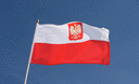 Pologne avec aigle - Drapeau sur hampe 30 x 45 cm