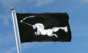 Einhorn Schwarz Flagge 90 x 150 cm