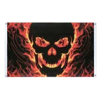 Totenkopf Feuer Bannerfahne 90 x 150 cm, Querformat