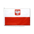 Pavillon pour bateau Pologne avec aigle 60 x 90 cm