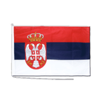 Serbie avec blason Pavillon pour bateau 60 x 90 cm