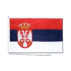 Pavillon pour bateau Serbie avec blason 60 x 90 cm