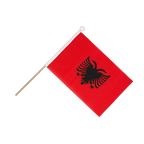 Albanie Drapeau sur hampe 15 x 22 cm