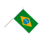 Brésil Drapeau sur hampe 15 x 22 cm