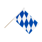 Bavière sans blason Drapeau sur hampe 15 x 22 cm