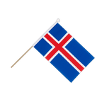 Islande Drapeau sur hampe 15 x 22 cm