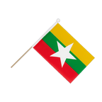 Birmanie Drapeau sur hampe 15 x 22 cm