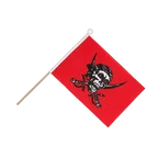 Pirate on red shawl Hand Waving Flag 6x9"