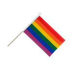 Rainbow Hand Waving Flag 6x9"