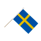 Suède Drapeau sur hampe 15 x 22 cm