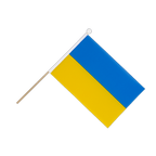 Ukraine Drapeau sur hampe 15 x 22 cm