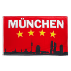 Munich Skyline - Drapeau 90 x 150 cm