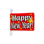 Happy New Year Fahnenkette 15 x 22 cm, 3 m