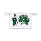 Happy St. Patrick's Day Weiß Fahnenkette 15 x 22 cm, 3 m