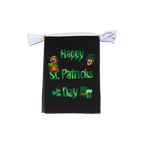 Happy St. Patrick's Day Fête de la Saint-Patrick Noir Mini Guirlande fanion 15 x 22 cm, 3 m
