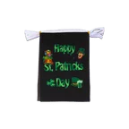 Mini Guirlande fanion Happy St. Patrick's Day Fête de la Saint-Patrick Noir 15 x 22 cm, 3 m