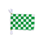 Checkered Green-White Flag Bunting 6x9", 3 m