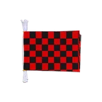 Checkered Black-Red Flag Bunting 6x9", 3 m