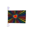 Regenbogen Liebe Fahnenkette 15 x 22 cm, 3 m