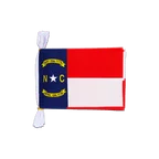 Caroline du Nord (North Carolina) - Mini Guirlande fanion 15 x 22 cm, 3 m