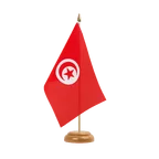 Holz Tischflagge Tunesien 15 x 22 cm