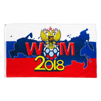 Russland 2018 mit Wappen - WM Flagge 90 x 150 cm