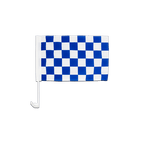 Damier Bleu-Blanc Drapeau pour voiture 30 x 40 cm