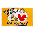 Free Beer Tomorrow - Flagge 90 x 150 cm
