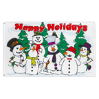 Happy Holidays bonhommes de neige - Drapeau 90 x 150 cm