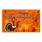 Happy Thanksgiving dinde - Drapeau 90 x 150 cm