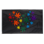 Marijuana Arc en ciel Coeur - Drapeau 90 x 150 cm