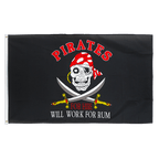 Pirate Pirates à louer - Drapeau 90 x 150 cm